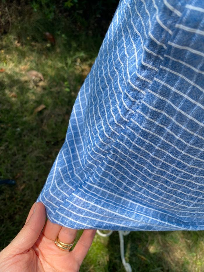 Robe été bleue et blanche à carreaux avec pompoms taille XS - photo numéro 6