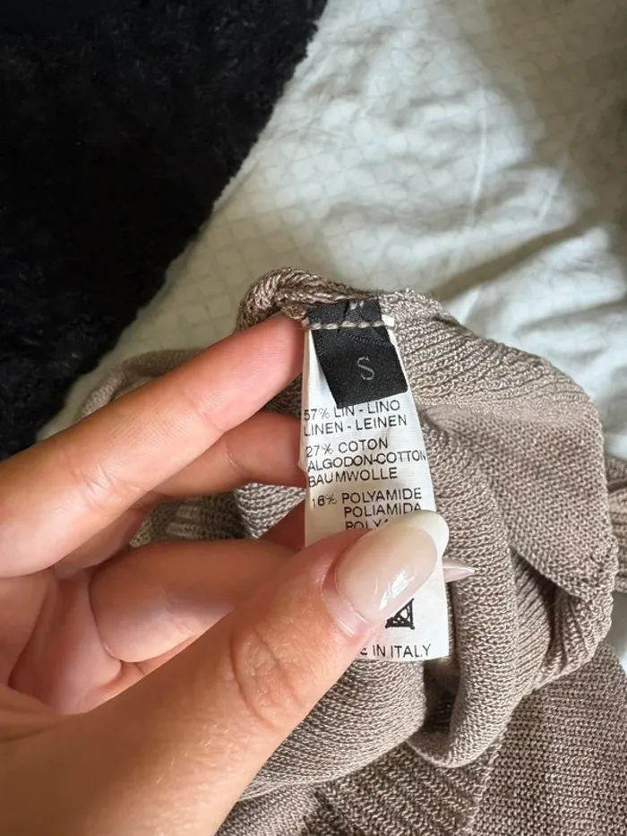Pull léger Col en V beige - photo numéro 6