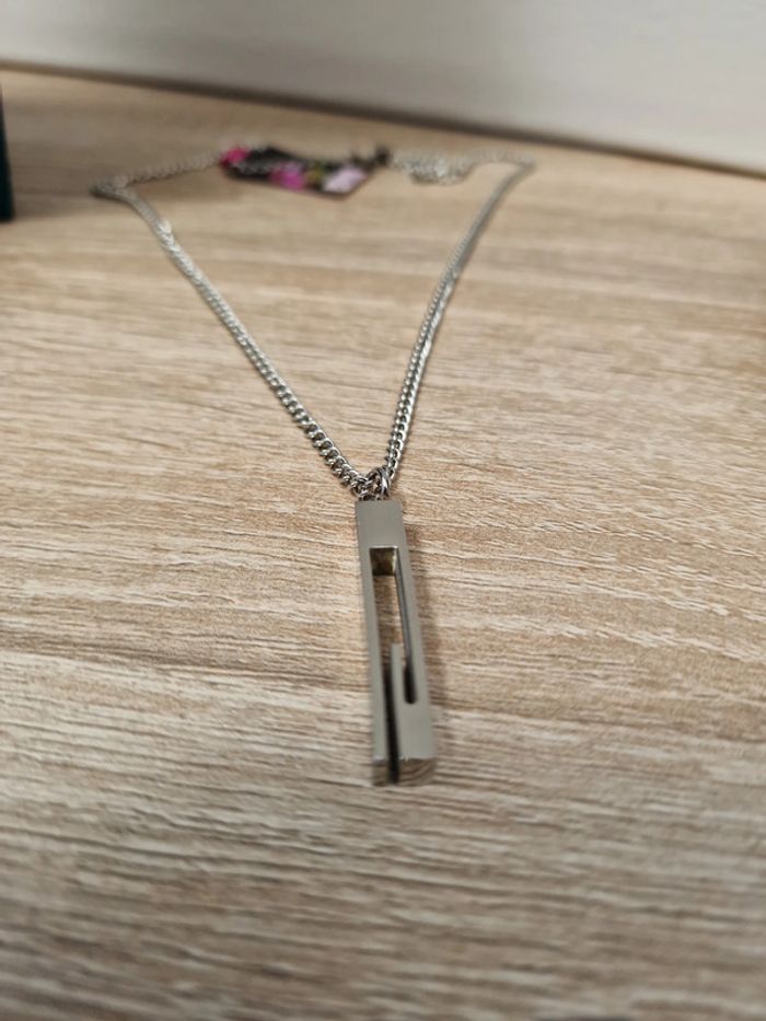 Collier Acier Argenté Grosses Mailles G - photo numéro 8