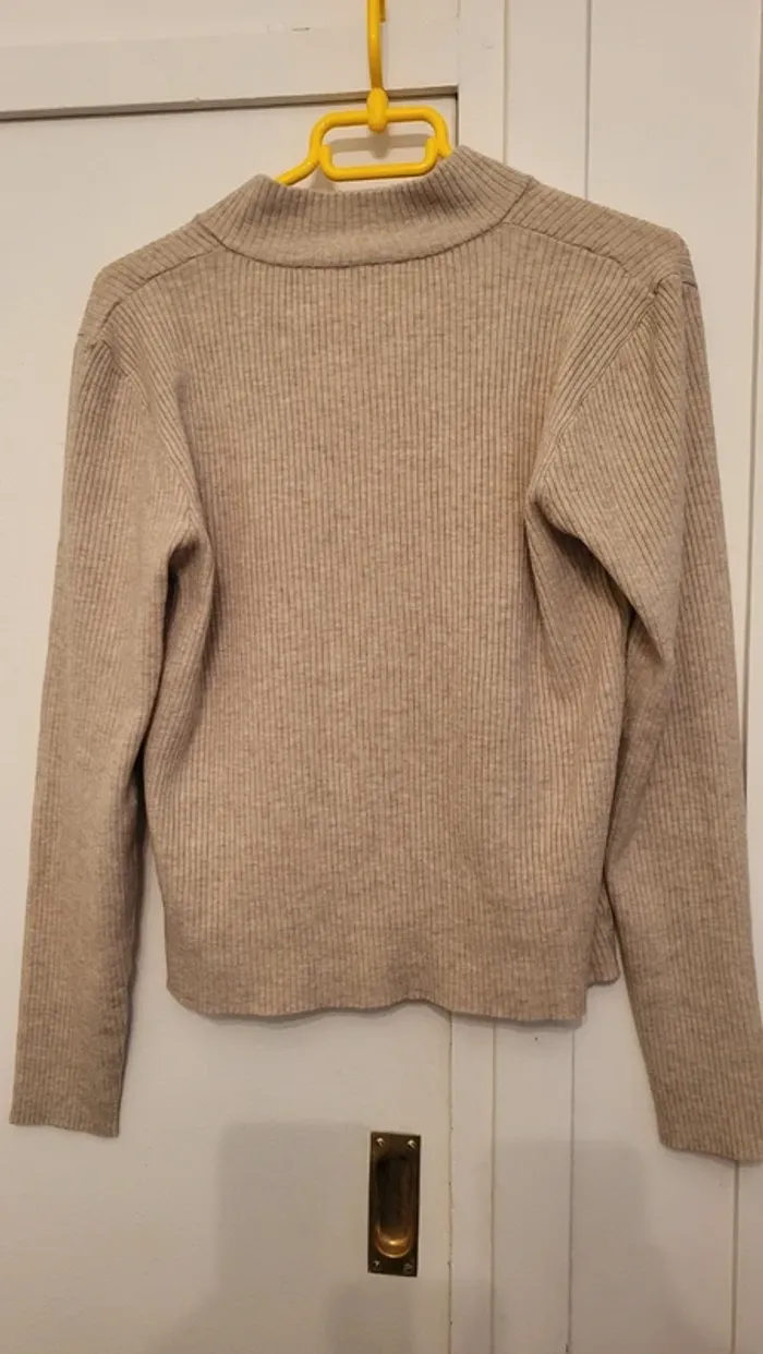 Gilet beige a fermeture eclair - photo numéro 4