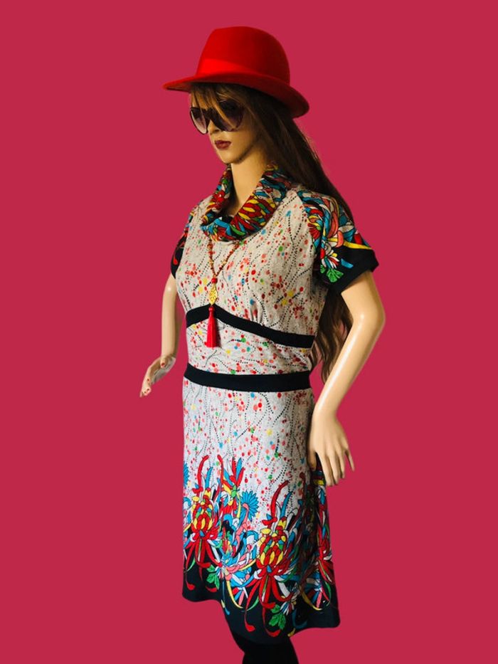 🩶🌹Robe d’automne gris multicolore Smash original multicolor dress🌹🩶 - photo numéro 8