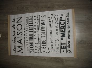 TABLEAU EN TISSU "LES RÈGLES DE LA MAISON" - 50 x 80 cm - N°18