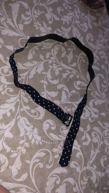 Ceinture bleu marine pois blanc