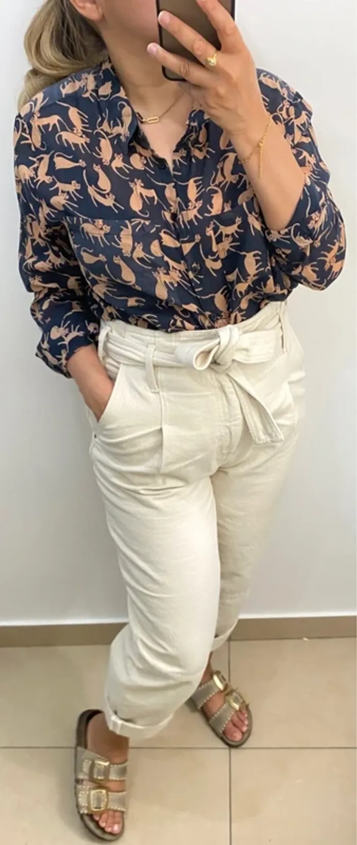 Chemise légère imprimée chat Taille XL-XXL - photo numéro 5