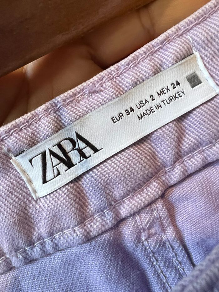 Jean coupe large violet ( lilas ) Zara 34 taille excellent état - photo numéro 3