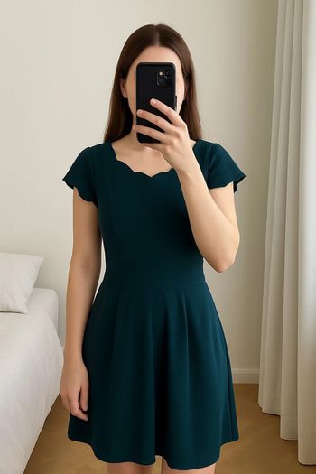 Robe bleu canard Anne Élisabeth – Taille 36