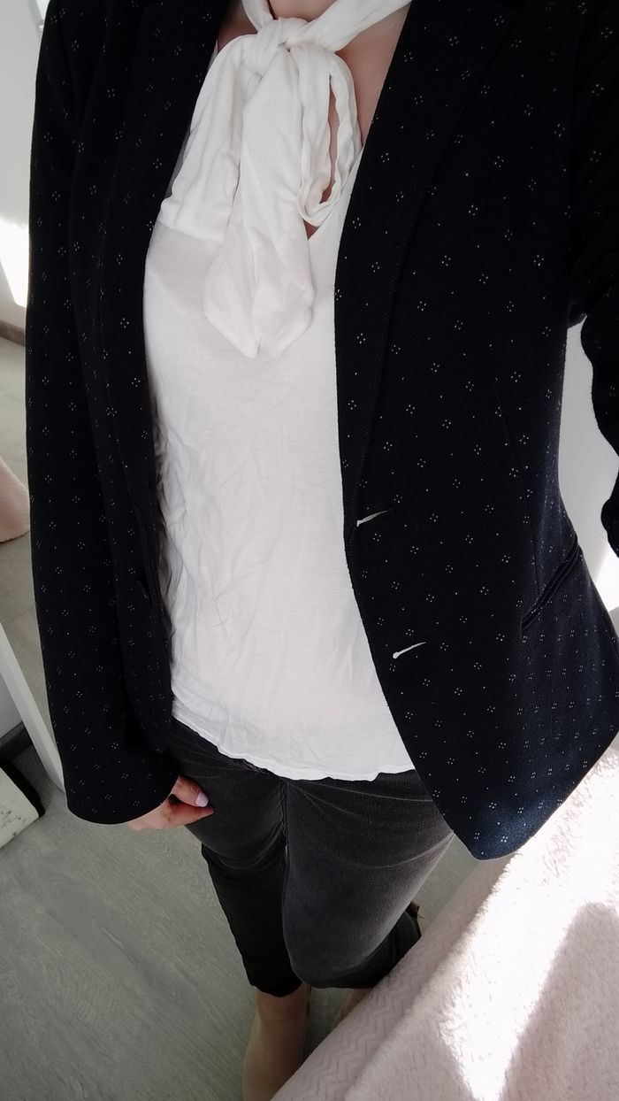 Blazer bleu motif - photo numéro 4