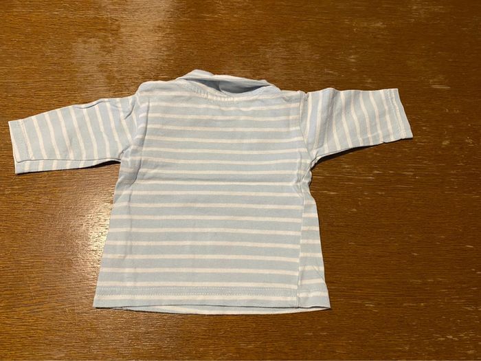 T-shirt col roulé bleu et blanc - photo numéro 3