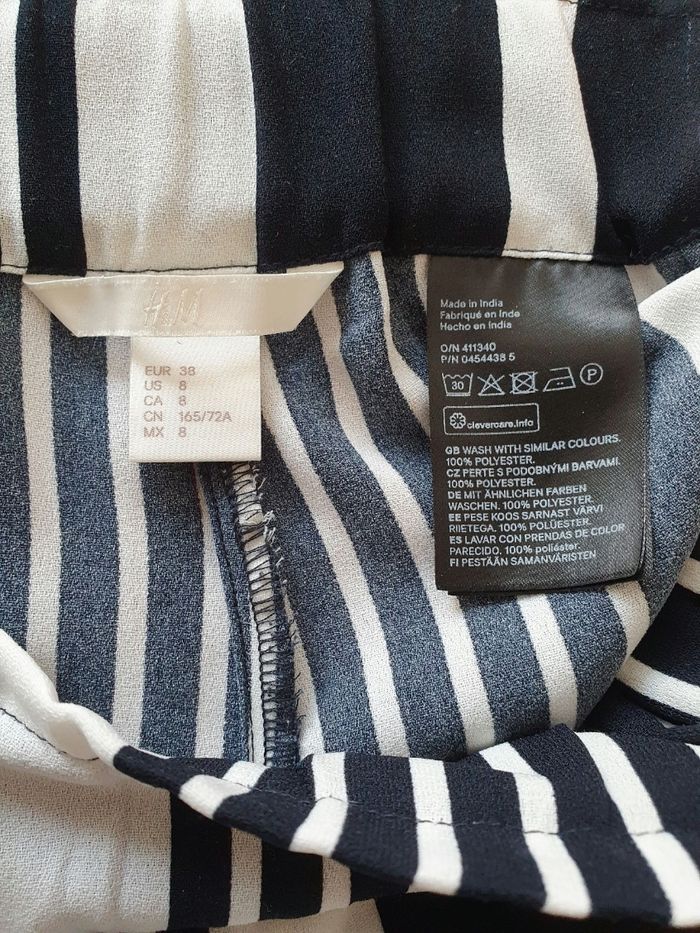 Pantalon rayé noir et blanc H&M taille 38 - photo numéro 3