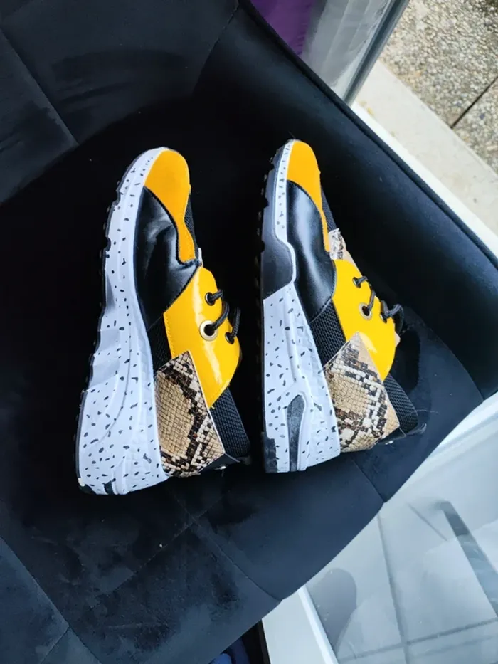 Basket femme taille 37 noir jaune - photo numéro 15