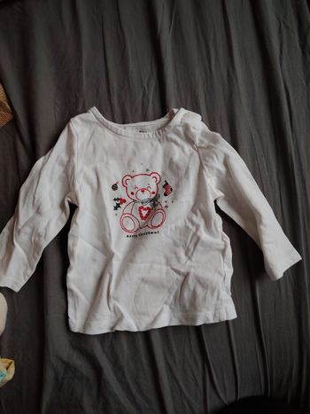 T-shirt à manches longues motif ourson theme noël taille 3 mois