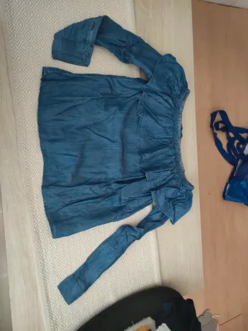 Blouses en jean fluide épaule dénudée 14 ans 34