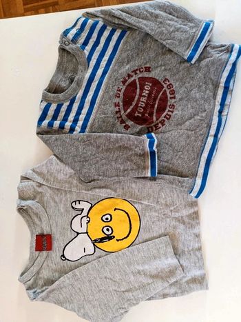 Lot de 2 tee shirts manches longues Petit Bateau 6 mois 67 cm