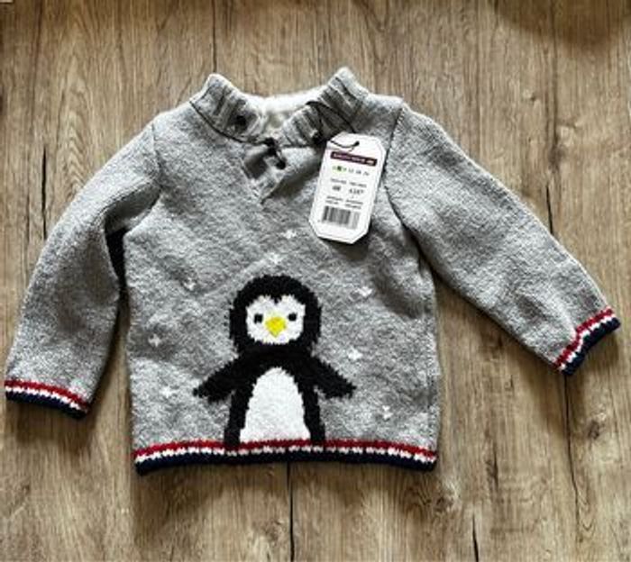 Pull gris bébé mixte Sergent Major 6 mois NEUF 🐧