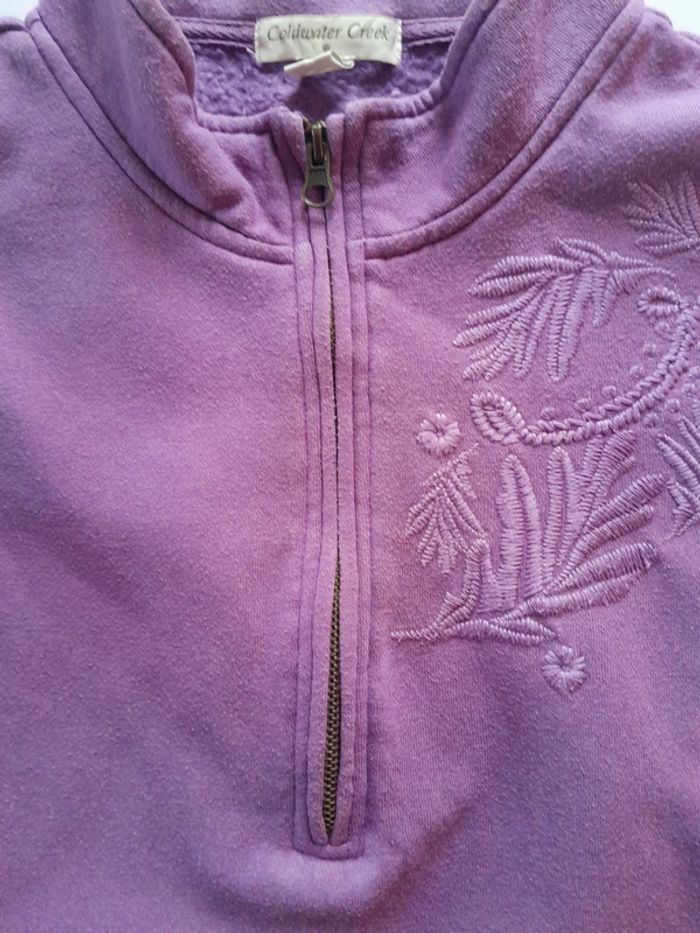 Joli sweat avec zip colwater creek motif brodé - photo numéro 4