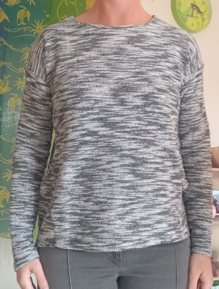 Pull camaïeu gris blanc M - photo numéro 9
