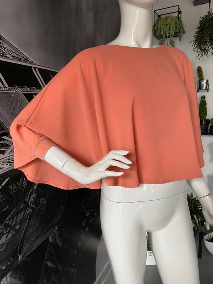 Top court cape chic matière gaufrée - photo numéro 5