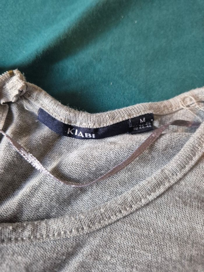 Pull fin gris manches 3/4 - photo numéro 3