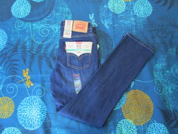 Jean enfant Levi’s 511 coupe slim taper fit stretch ajustable 12 ans Bleu stone (J341)