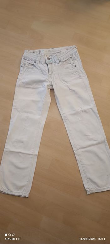 Corsaire pantacourt femme taille 36 blanc