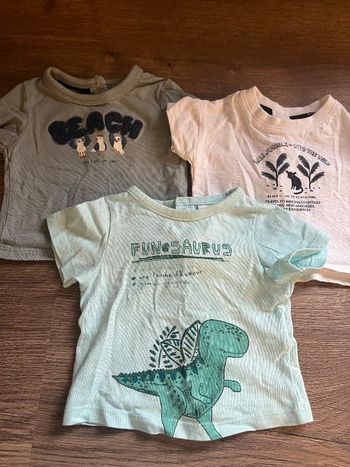 Lot 3 tee shirts manches courtes 1 mois