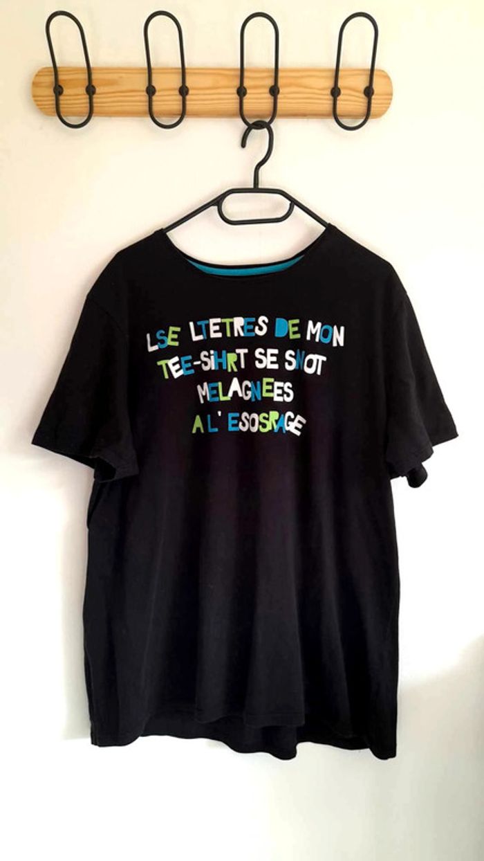 Tee-shirt homme noir et bleu OWK taille XXL