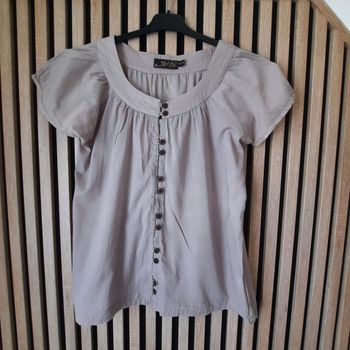 JBlouse bohème fluide coton gris clair T 36/38 Too Kataï