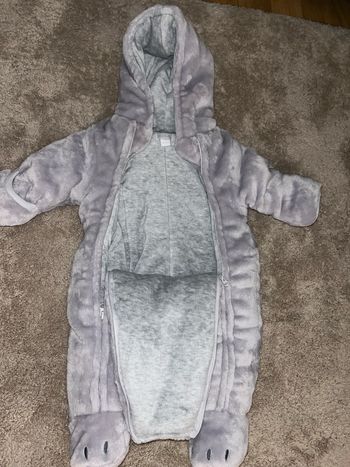 Combinaison velours gris – 1 mois