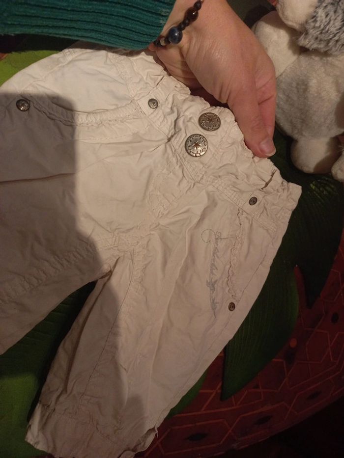 Beau pantacourt blanc classe et pratique 18-24 mois - photo numéro 2