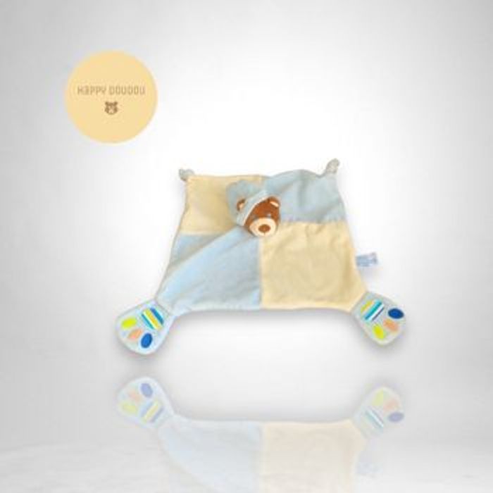 Doudou Carré Ours beige bleu Gipsy DP277