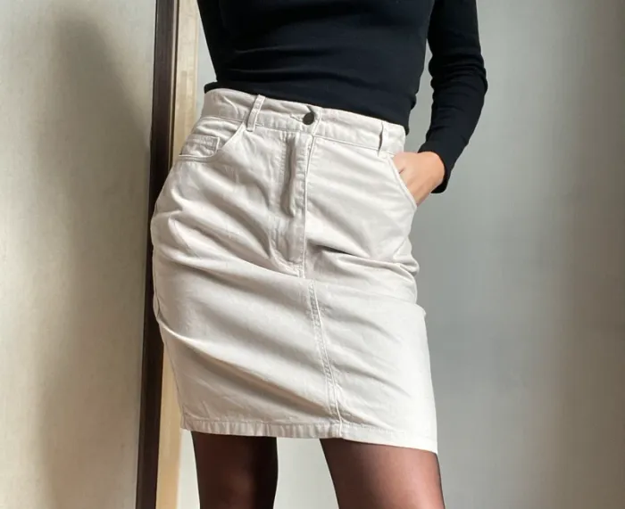 Jupe épaisse crème 100% coton Port Louis - photo numéro 2