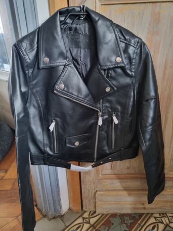 Veste simili cuir noir