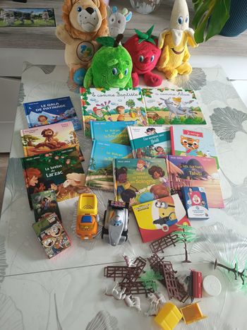 Lot divers peluches  livres