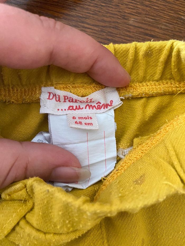 Pantalon jaune moutarde coeur - photo numéro 2