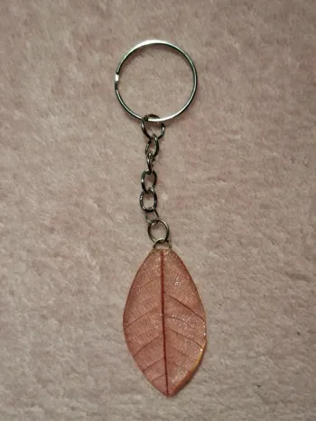 🍁 Porte-clés Feuille Rose Transparent 🍁