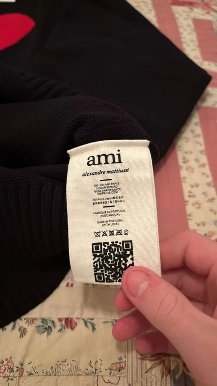 Pull Ami Paris Noir  S - photo numéro 5