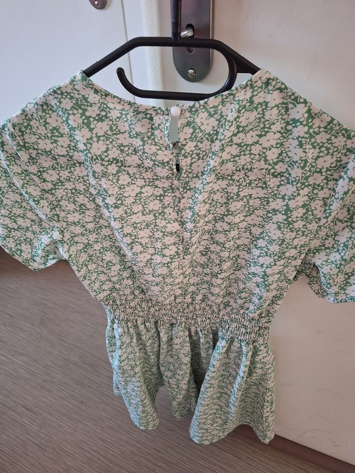 Robe fille vert blanc - photo numéro 3