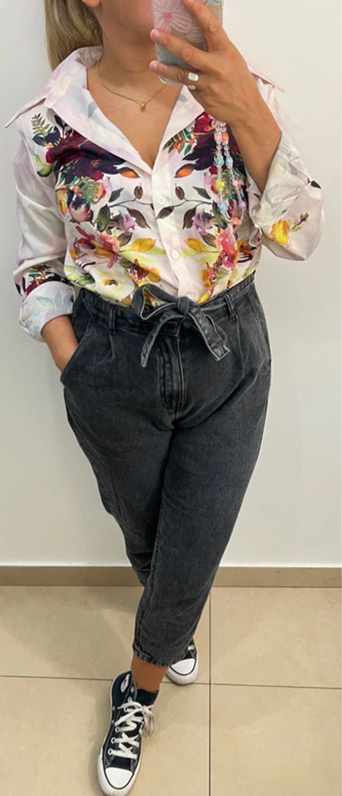 Chemise À Fleurs Taille M - photo numéro 3