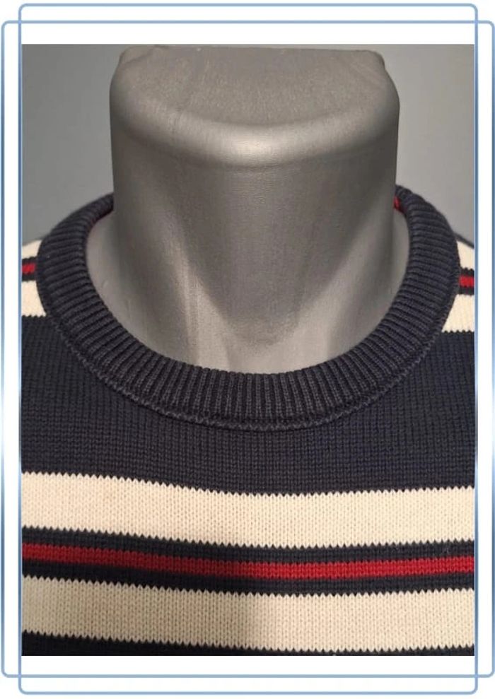 Pull / crewneck rayé multicolore tommy hilfiger col V homme - taille S (58) - photo numéro 4