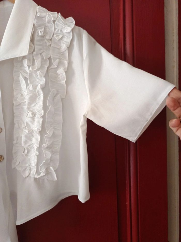 Chemise blouse vintage t.38/40 viscose/polyester - photo numéro 4