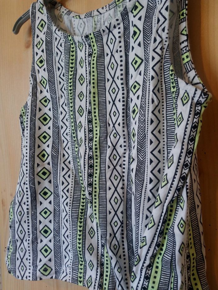 Débardeur ethnique blanc noir jaune - photo numéro 2