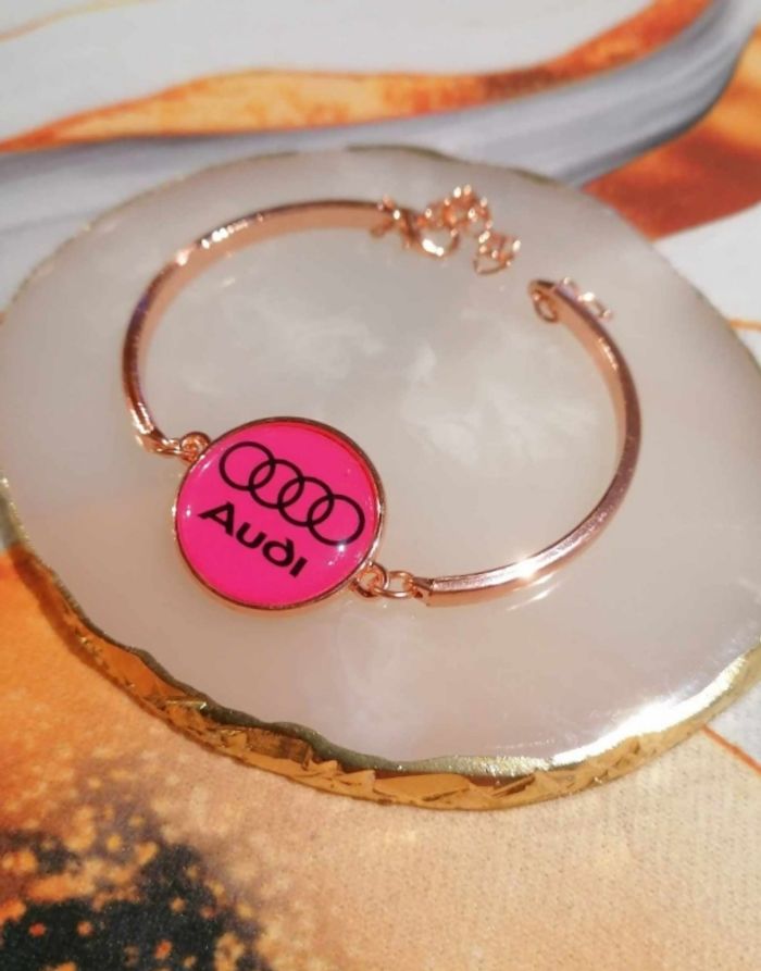 Bracelet rose gold Audi fuchsia