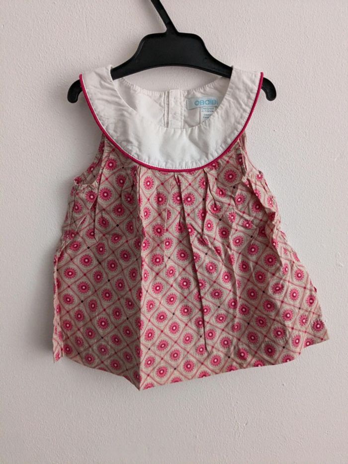 Robe obaibi 12 mois rose à fleurs