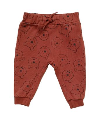 Pantalon jogging marron tête Winnie l'ourson. C&A. Taille 6 - 9 mois. 74 cm
