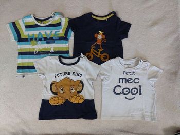 Lot de 4 t-shirts MC garçon 18 mois