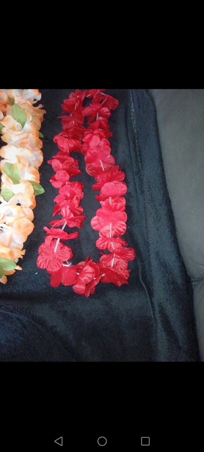 Lot de 2 Colliers de fleurs en tissus - photo numéro 2