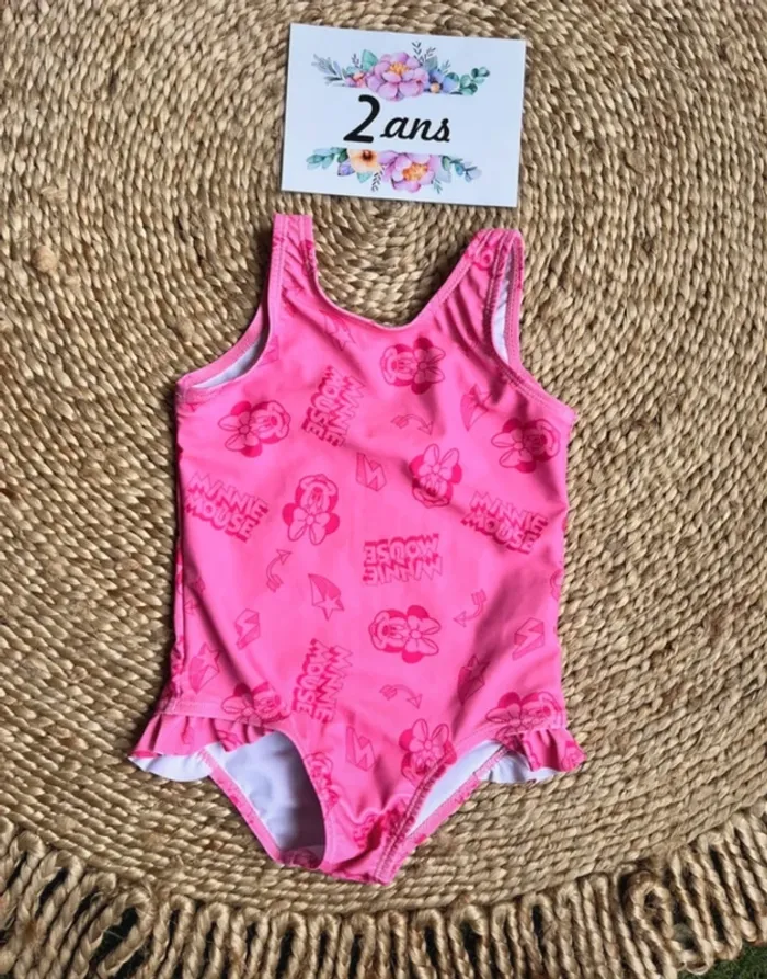 Maillot de bain fushia à Minnie 2 ans
