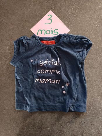 T-shirt "géniale comme Maman" 3 mois