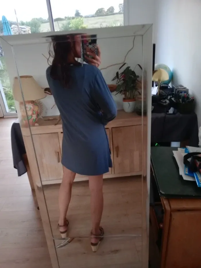 Robe portefeuille  taille L gris foncé c87 - photo numéro 5