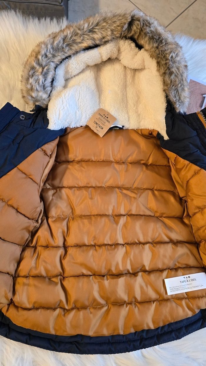 NEUF (NON PORTÉ) 🏷👌👌🤩😍💙💥superbe parka chaud /déperlant 12 mois garçon(fourrure amovible)💙😍🤩👌 - photo numéro 6